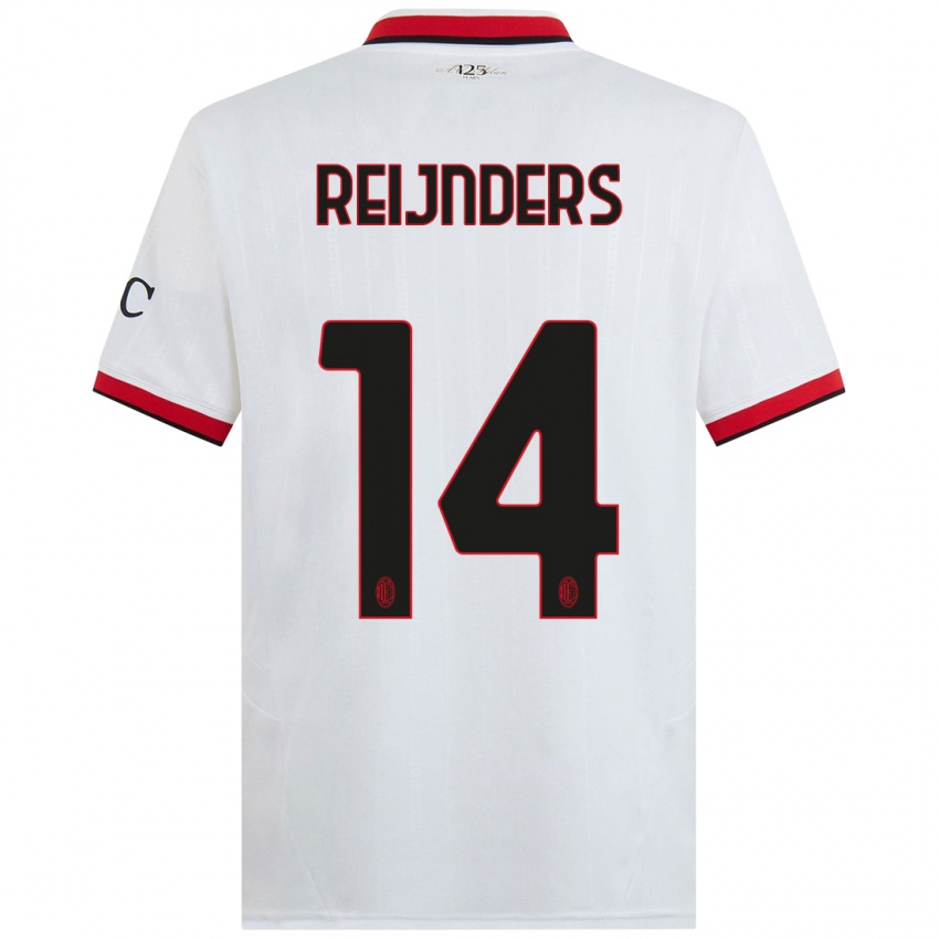 Mulher Camisola Tijjani Reijnders #14 Branco Preto Vermelho Alternativa 2024/25 Camisa Brasil