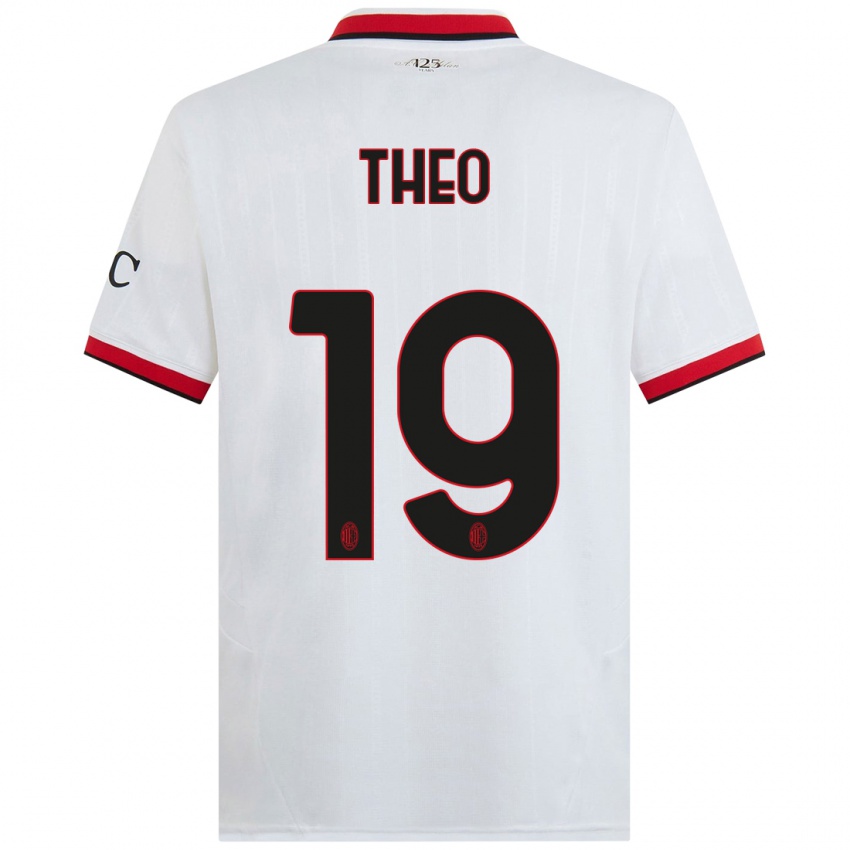 Mulher Camisola Theo Hernandez #19 Branco Preto Vermelho Alternativa 2024/25 Camisa Brasil