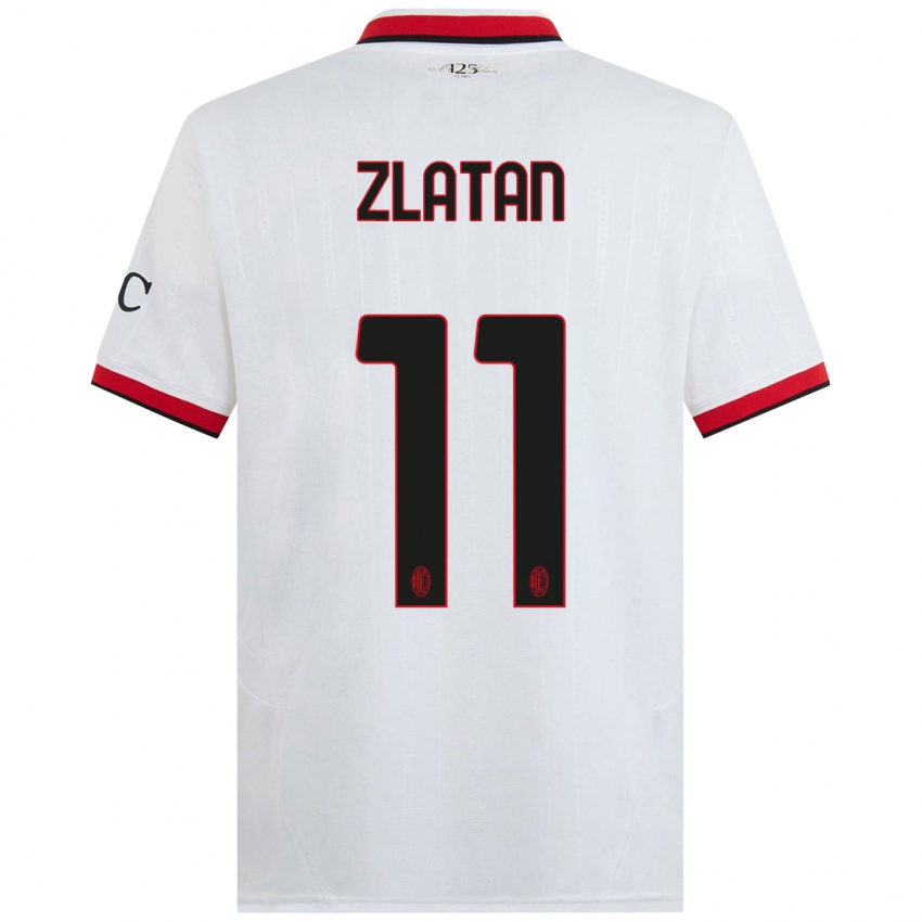 Mulher Camisola Zlatan Ibrahimovic #11 Branco Preto Vermelho Alternativa 2024/25 Camisa Brasil