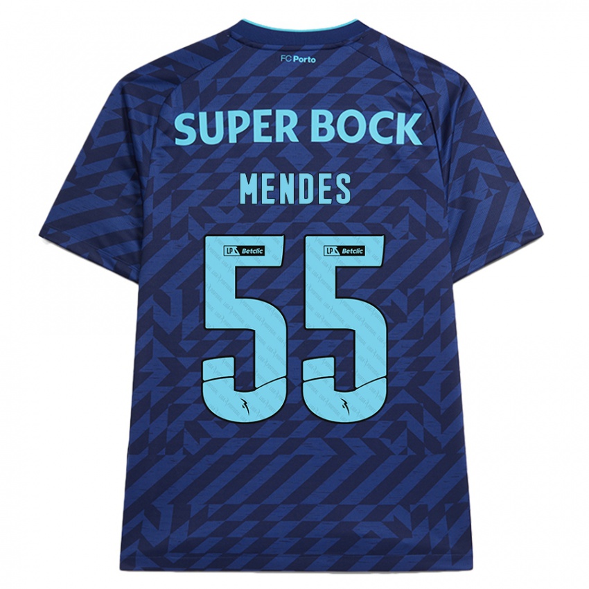 Mulher Camisola João Mendes #55 Azul-Marinho Terceiro 2024/25 Camisa Brasil