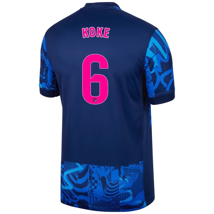 Mulher Camisola Koke #6 Azul Real Terceiro 2024/25 Camisa Brasil