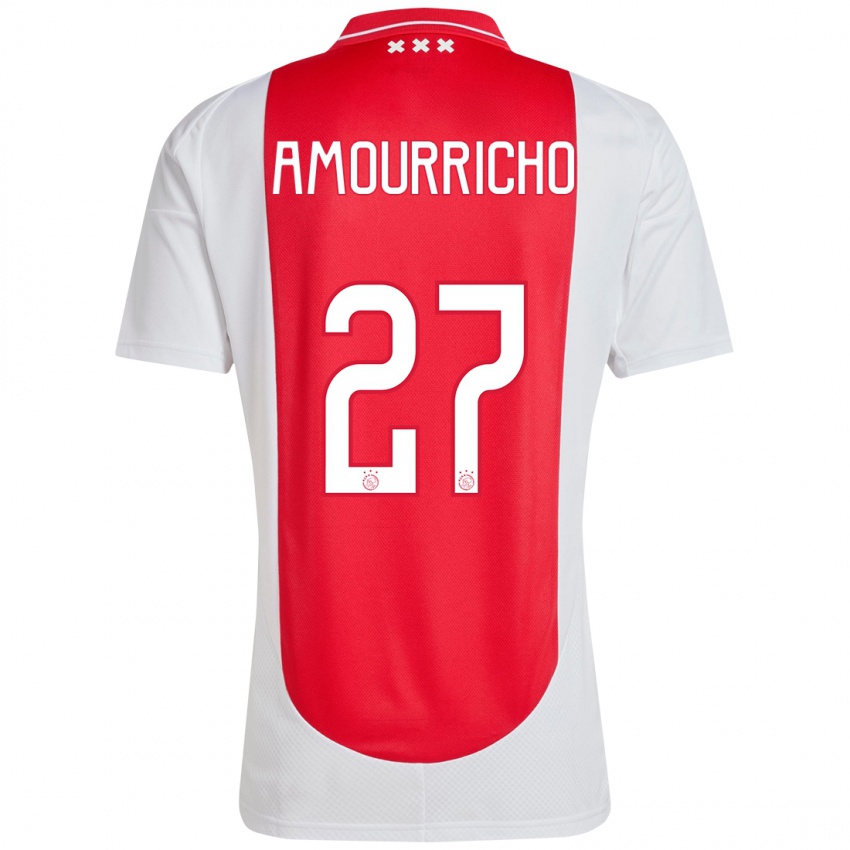 Criança Camisola Amourricho Van Axel Dongen #27 Branco Vermelho Principal 2024/25 Camisa Brasil