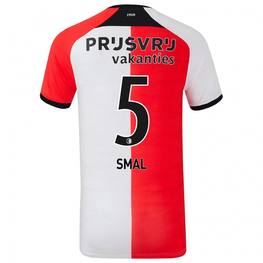 Criança Camisola Gijs Smal #5 Branco Vermelho Principal 2024/25 Camisa Brasil