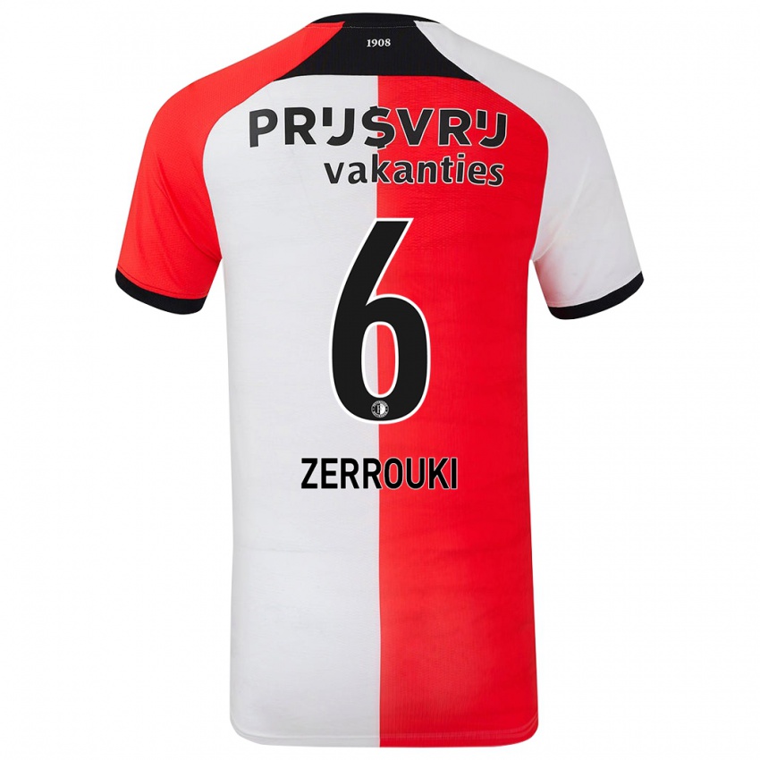 Criança Camisola Ramiz Zerrouki #6 Branco Vermelho Principal 2024/25 Camisa Brasil