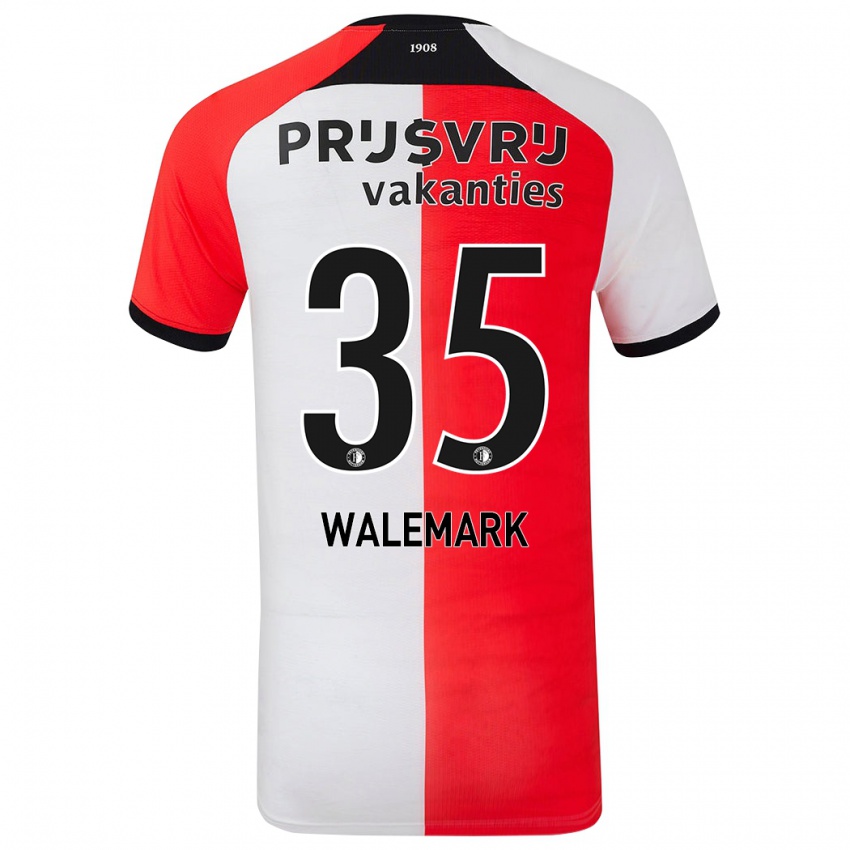 Criança Camisola Patrik Walemark #35 Branco Vermelho Principal 2024/25 Camisa Brasil