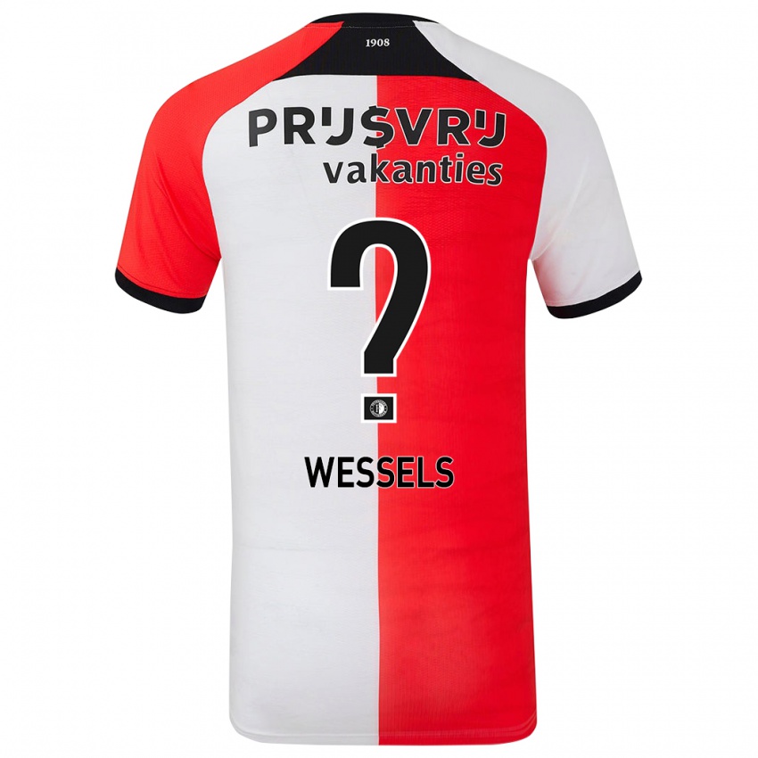 Criança Camisola Tijme Wessels #0 Branco Vermelho Principal 2024/25 Camisa Brasil