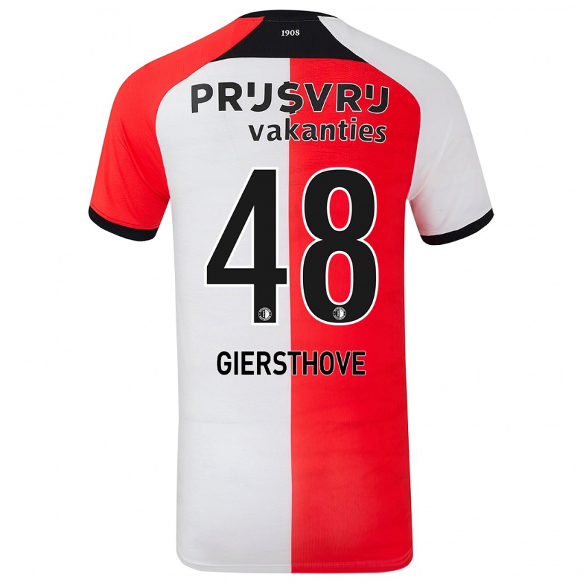 Criança Camisola Djomar Giersthove #48 Branco Vermelho Principal 2024/25 Camisa Brasil