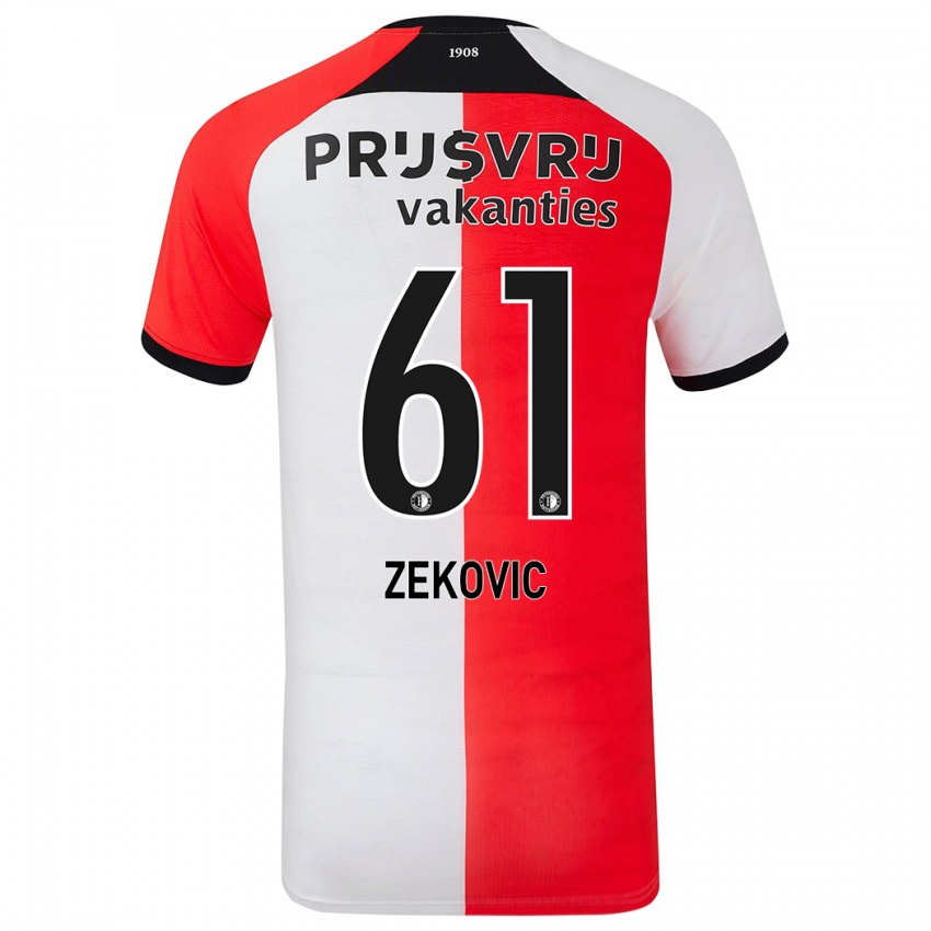 Criança Camisola Aleks Zekovic #61 Branco Vermelho Principal 2024/25 Camisa Brasil