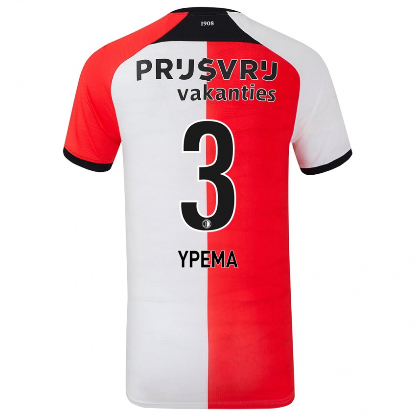 Criança Camisola Danique Ypema #3 Branco Vermelho Principal 2024/25 Camisa Brasil