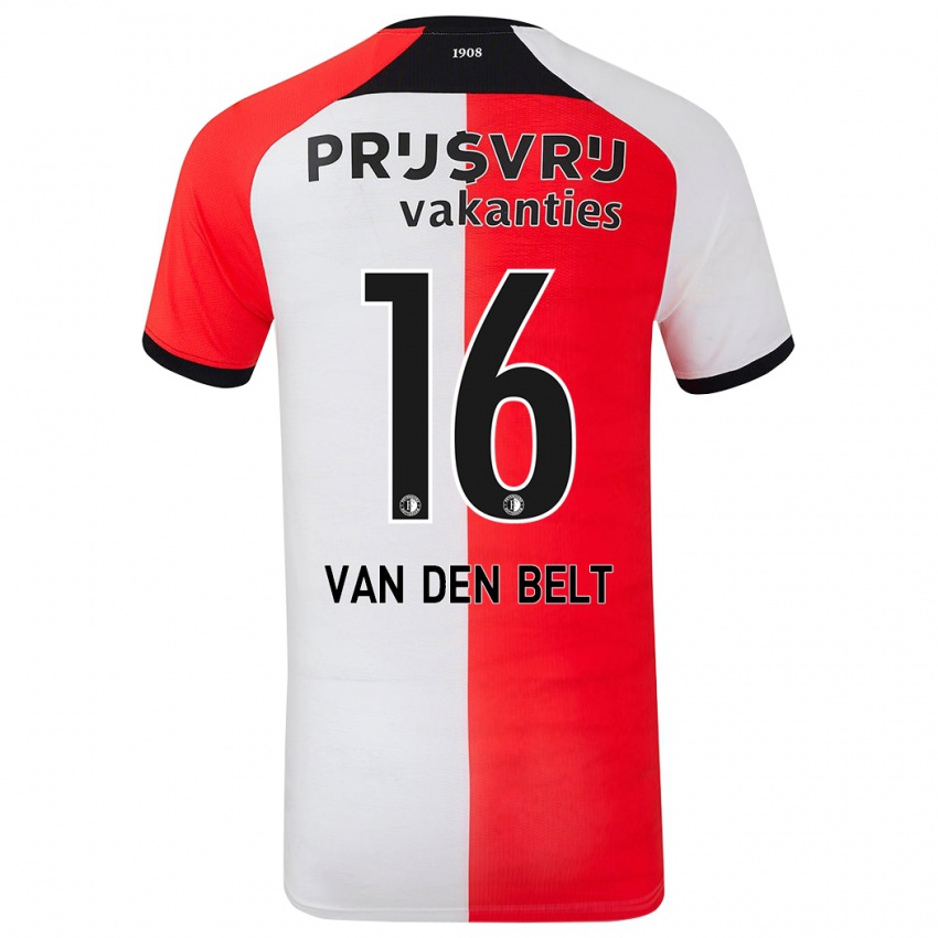 Criança Camisola Thomas Van Den Belt #16 Branco Vermelho Principal 2024/25 Camisa Brasil