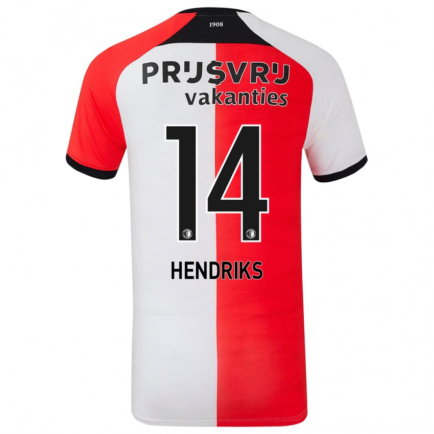 Criança Camisola Kim Hendriks #14 Branco Vermelho Principal 2024/25 Camisa Brasil