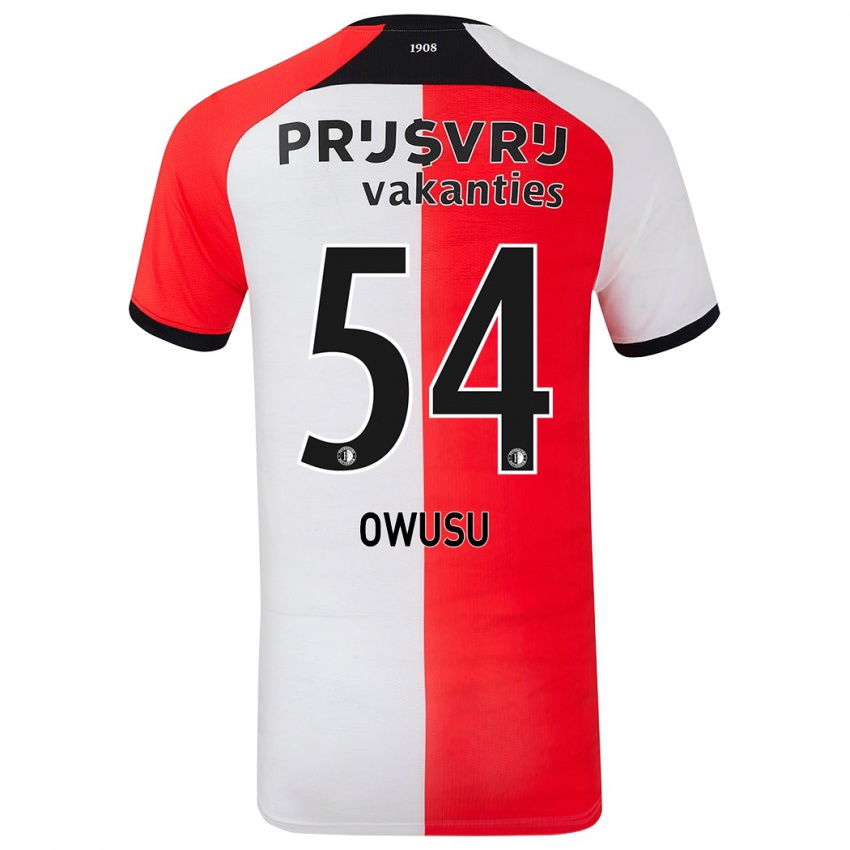 Criança Camisola Denzel Owusu #54 Branco Vermelho Principal 2024/25 Camisa Brasil