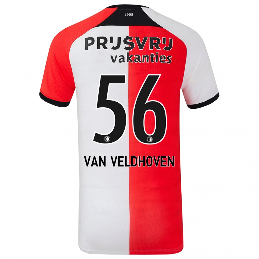 Criança Camisola Kars Van Veldhoven #56 Branco Vermelho Principal 2024/25 Camisa Brasil