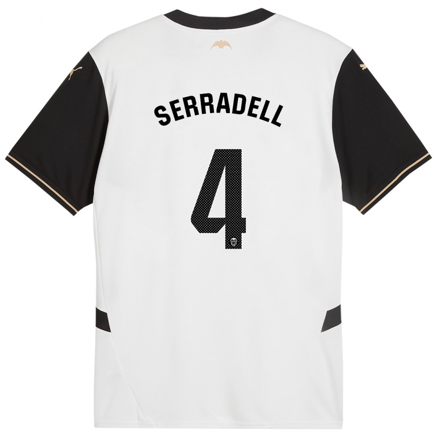 Criança Camisola Álex Serradell #4 Preto Branco Principal 2024/25 Camisa Brasil