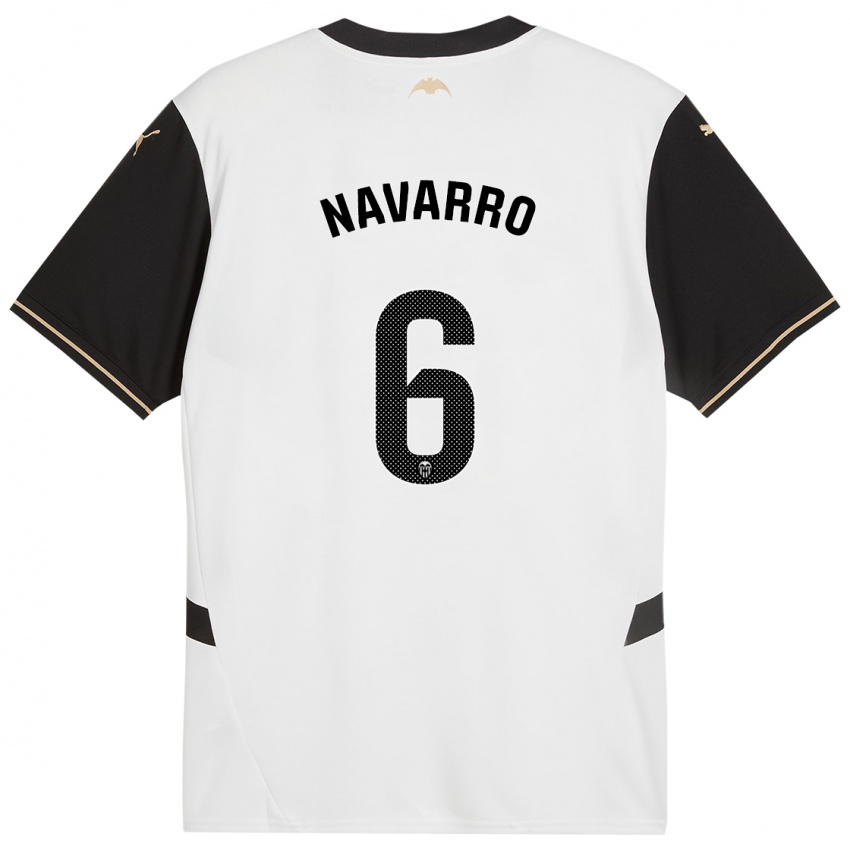 Criança Camisola Javi Navarro #6 Preto Branco Principal 2024/25 Camisa Brasil