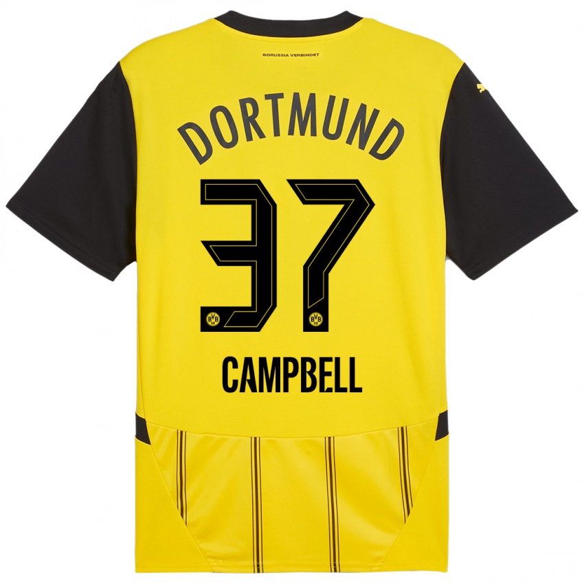 Criança Camisola Cole Campbell #37 Preto Amarelo Principal 2024/25 Camisa Brasil