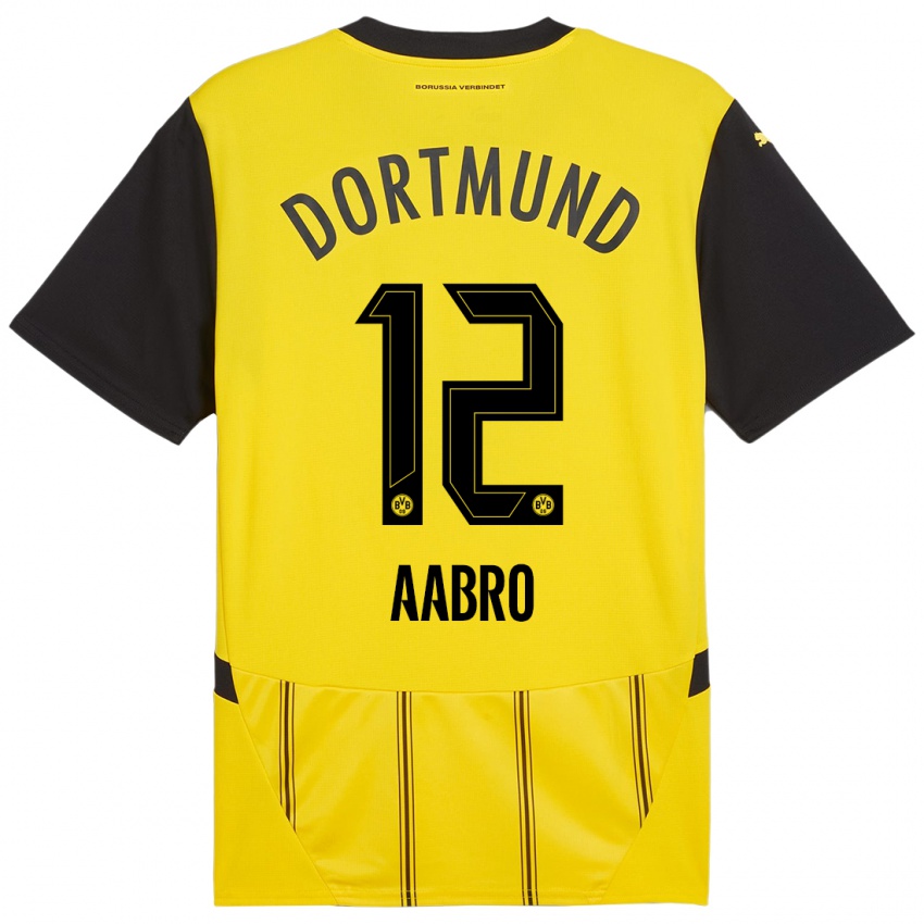 Criança Camisola Gustav Aabro #12 Preto Amarelo Principal 2024/25 Camisa Brasil