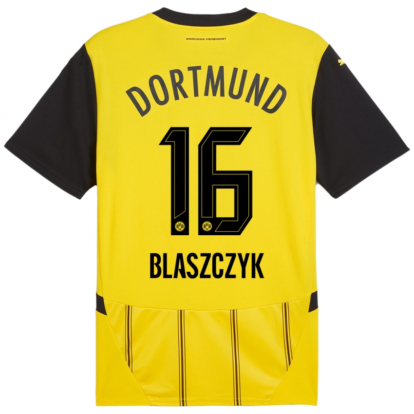 Criança Camisola Oliwer Blaszczyk #16 Preto Amarelo Principal 2024/25 Camisa Brasil