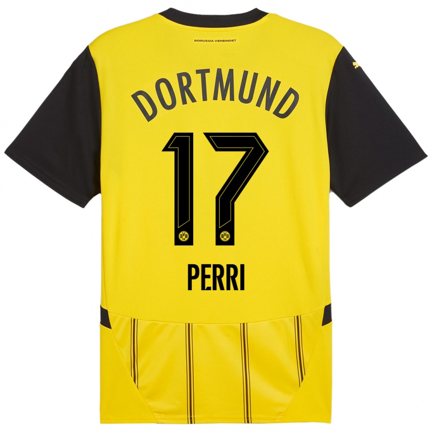 Criança Camisola Luca Perri #17 Preto Amarelo Principal 2024/25 Camisa Brasil