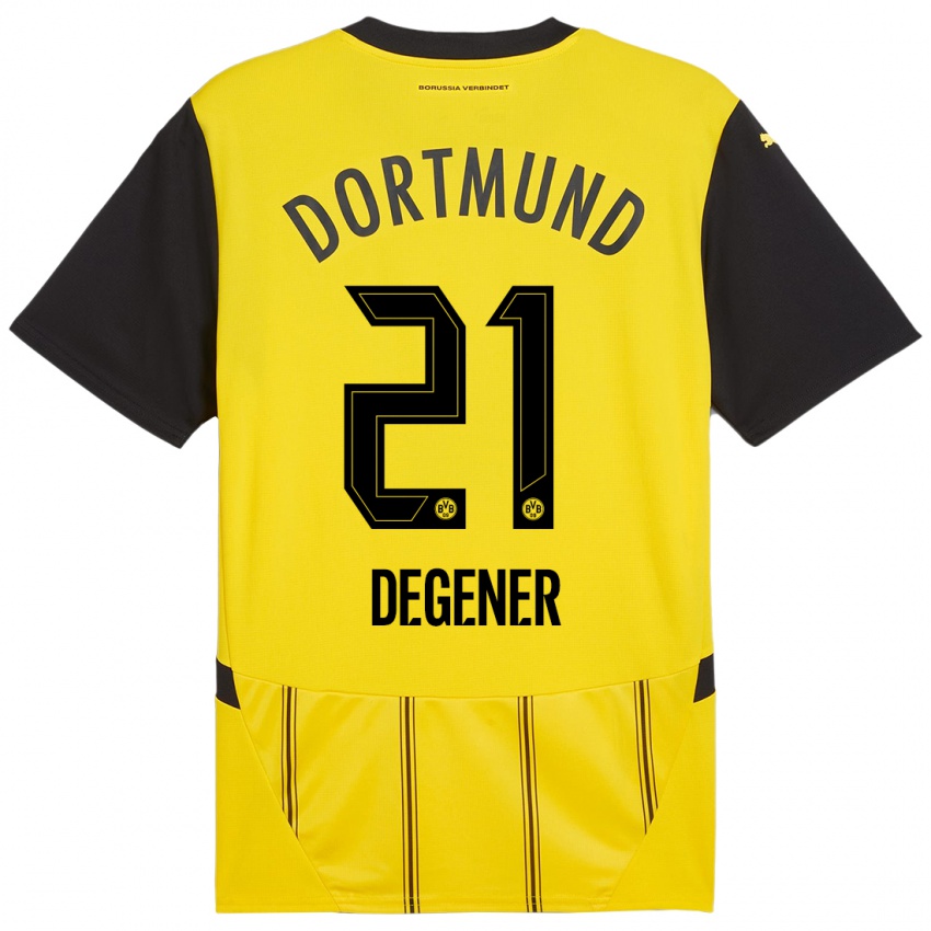 Criança Camisola Tim Degener #21 Preto Amarelo Principal 2024/25 Camisa Brasil