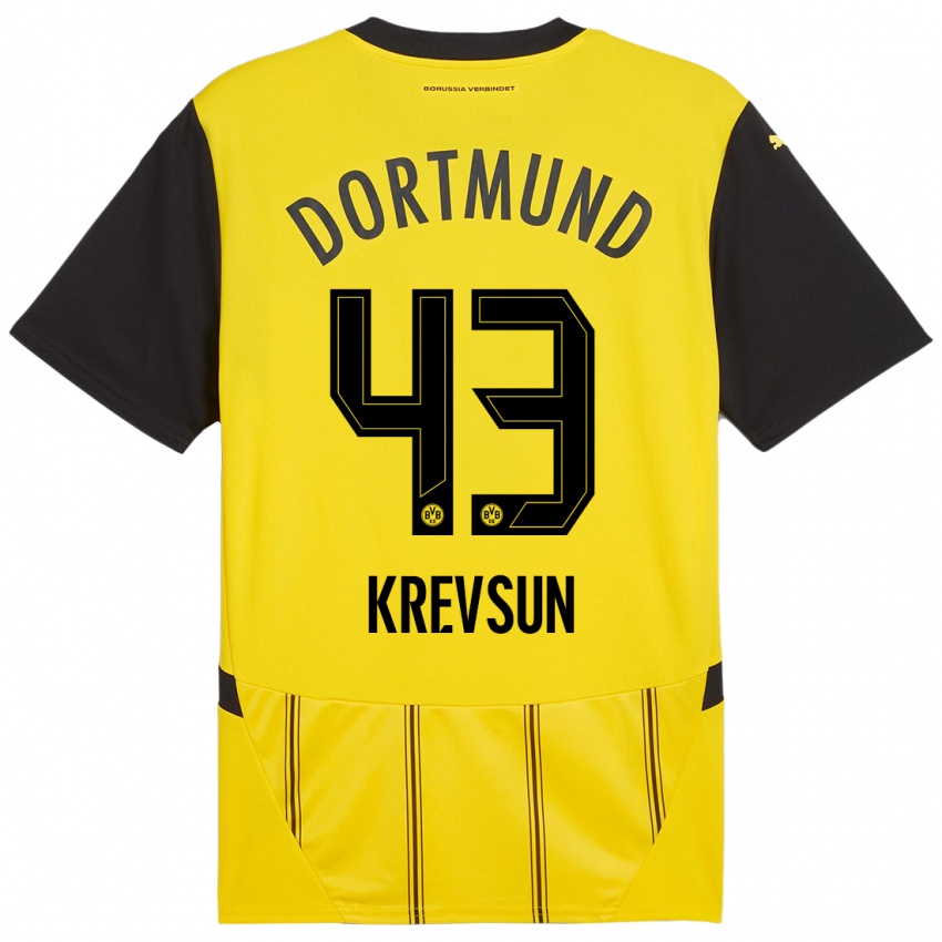 Criança Camisola Danylo Krevsun #43 Preto Amarelo Principal 2024/25 Camisa Brasil