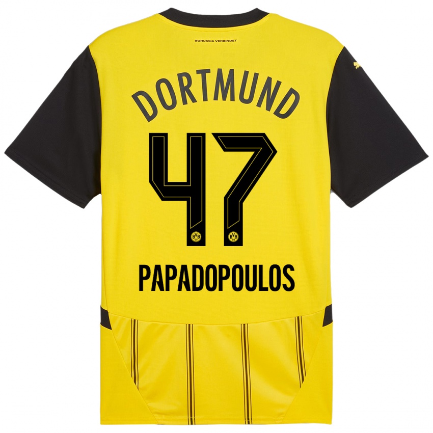 Criança Camisola Antonios Papadopoulos #47 Preto Amarelo Principal 2024/25 Camisa Brasil