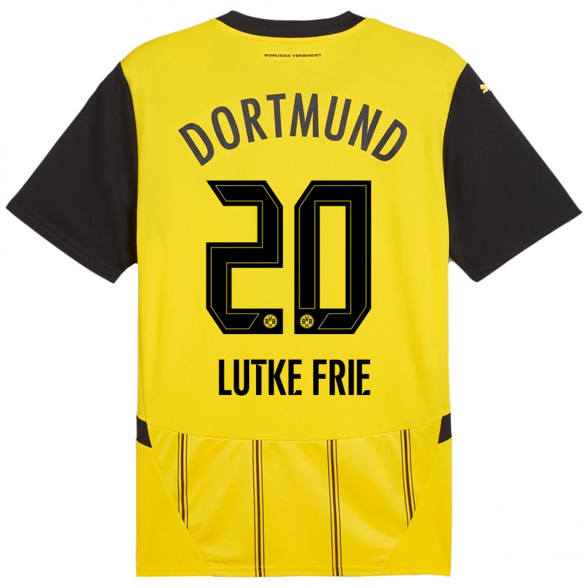 Criança Camisola Dennis Lutke-Frie #20 Preto Amarelo Principal 2024/25 Camisa Brasil