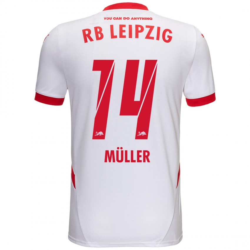 Criança Camisola Hannes Müller #14 Vermelho Branco Principal 2024/25 Camisa Brasil