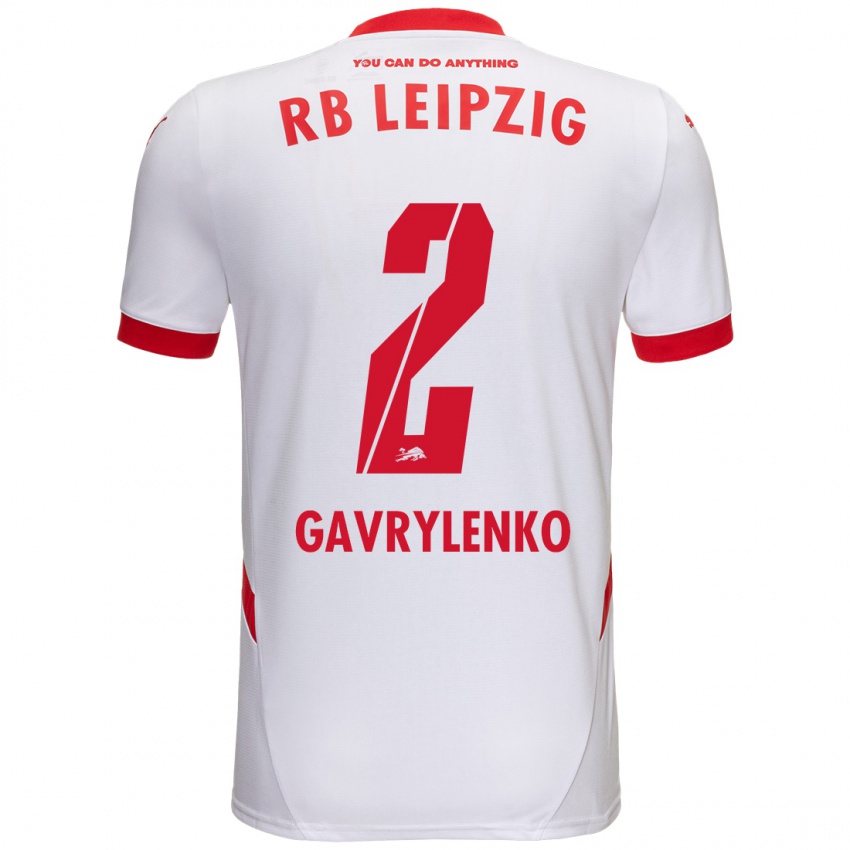 Criança Camisola Oleksandr Gavrylenko #2 Vermelho Branco Principal 2024/25 Camisa Brasil