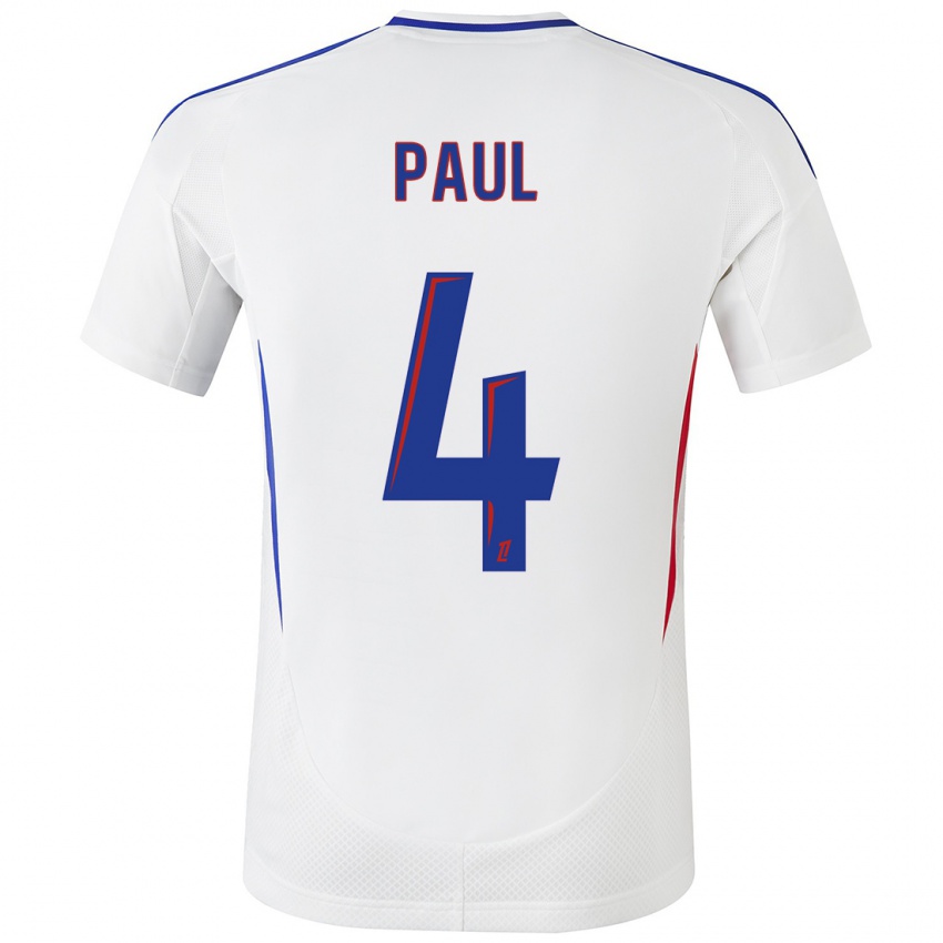 Criança Camisola Paul Akouokou #4 Azul Branco Principal 2024/25 Camisa Brasil