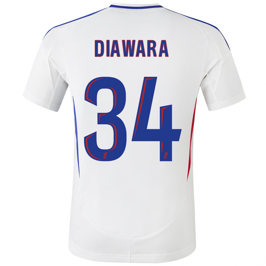 Criança Camisola Mahamadou Diawara #34 Azul Branco Principal 2024/25 Camisa Brasil