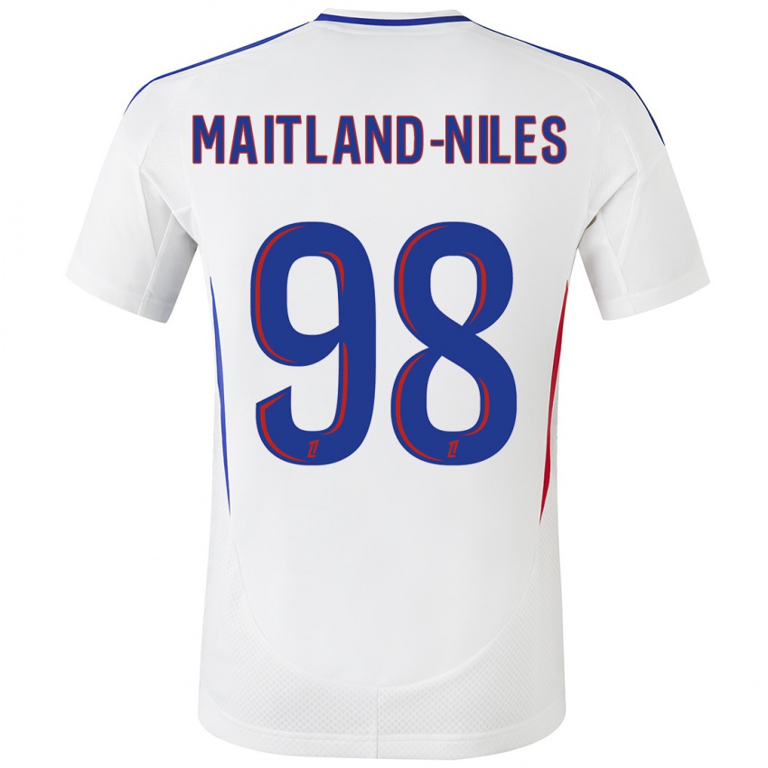 Criança Camisola Ainsley Maitland-Niles #98 Azul Branco Principal 2024/25 Camisa Brasil