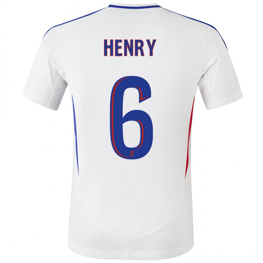 Criança Camisola Amandine Henry #6 Azul Branco Principal 2024/25 Camisa Brasil