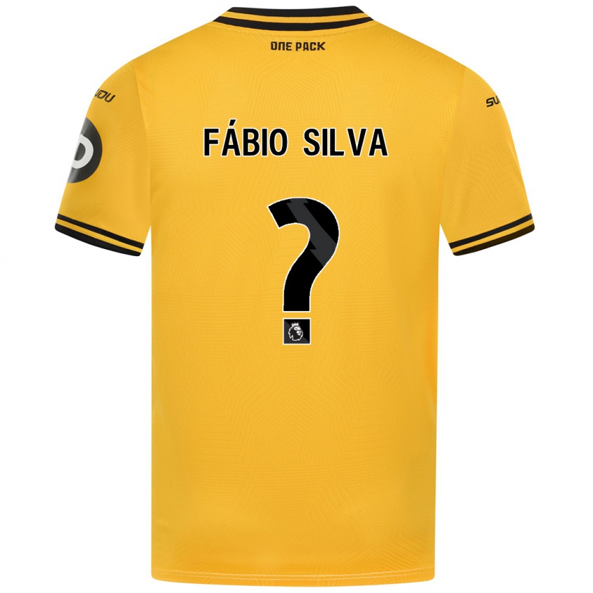 Criança Camisola Fabio Silva #0 Amarelo Principal 2024/25 Camisa Brasil