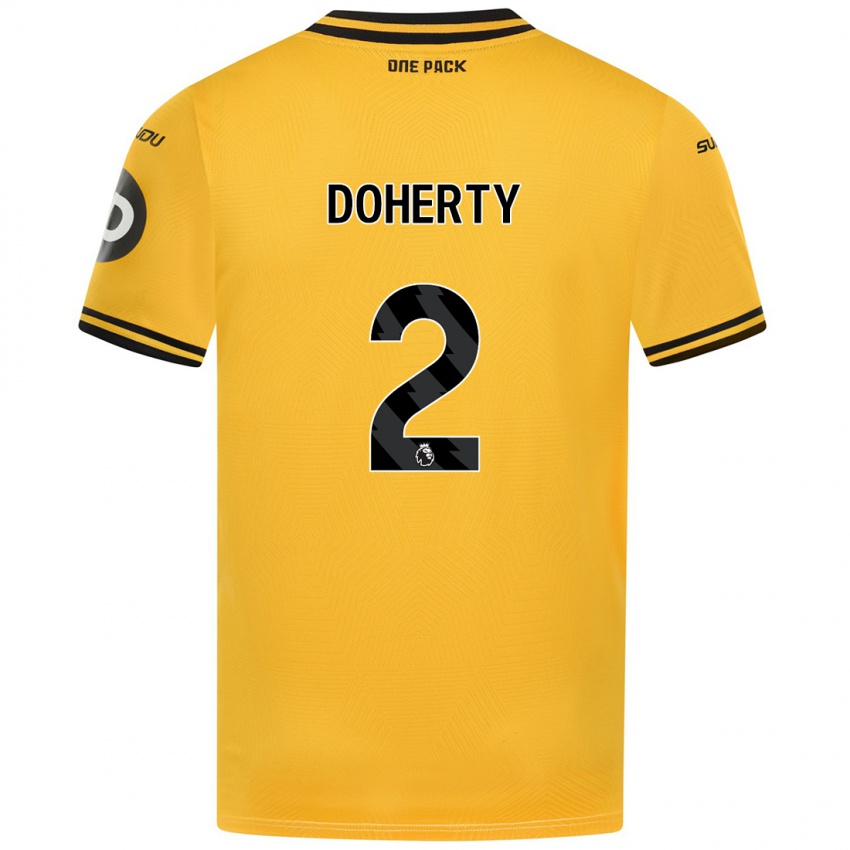 Criança Camisola Matt Doherty #2 Amarelo Principal 2024/25 Camisa Brasil