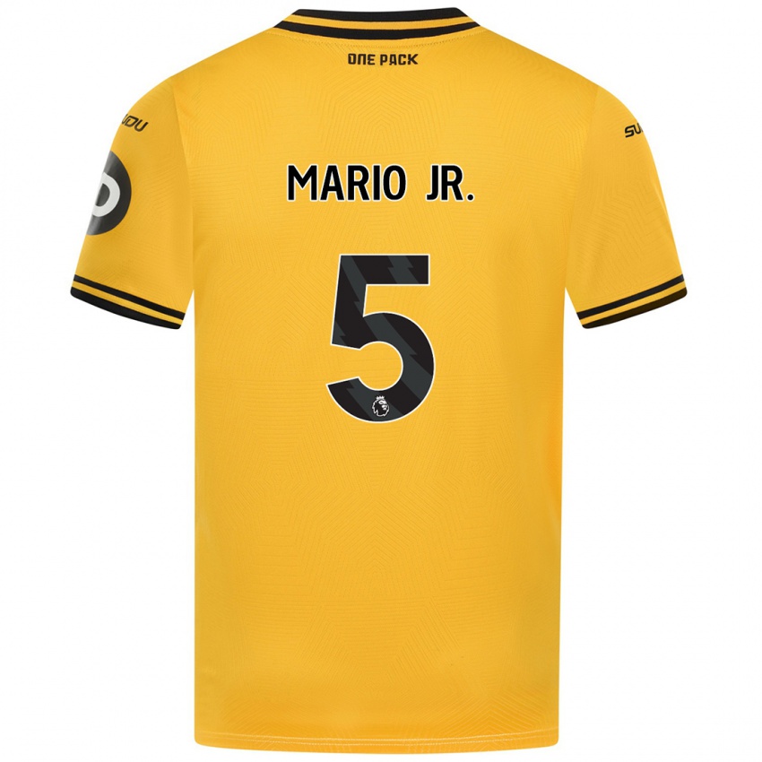 Criança Camisola Mario Lemina #5 Amarelo Principal 2024/25 Camisa Brasil