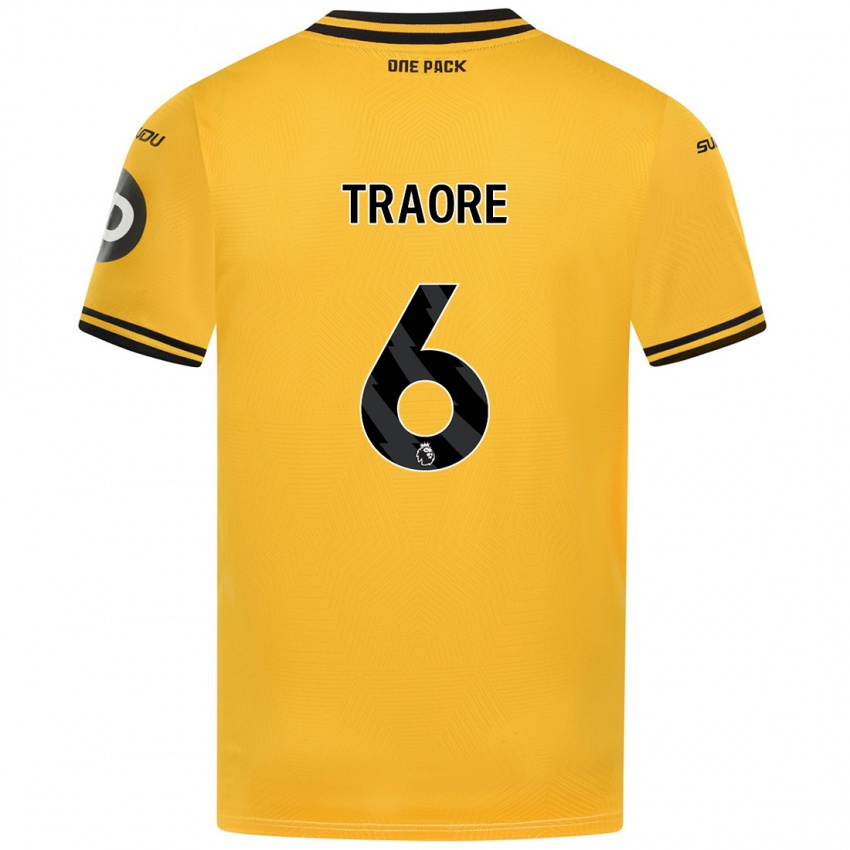 Criança Camisola Boubacar Traoré #6 Amarelo Principal 2024/25 Camisa Brasil