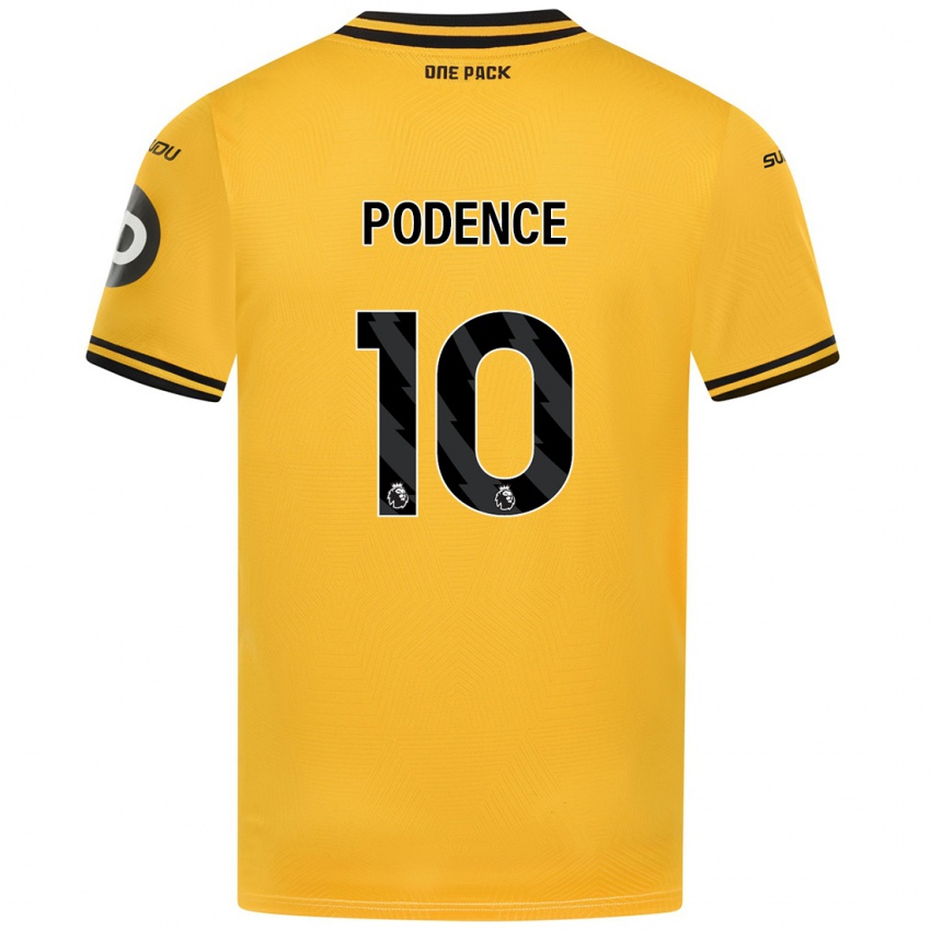 Criança Camisola Daniel Podence #10 Amarelo Principal 2024/25 Camisa Brasil