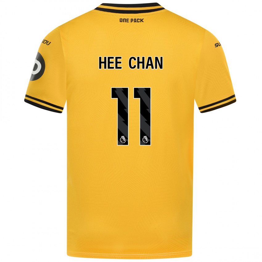 Criança Camisola Hee-Chan Hwang #11 Amarelo Principal 2024/25 Camisa Brasil