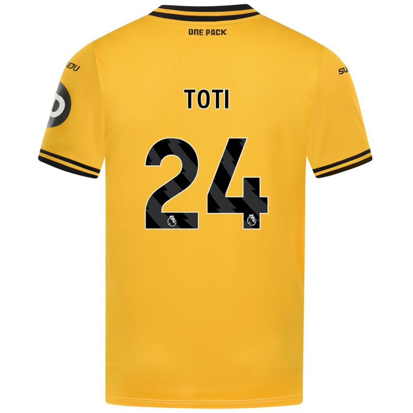 Criança Camisola Toti #24 Amarelo Principal 2024/25 Camisa Brasil