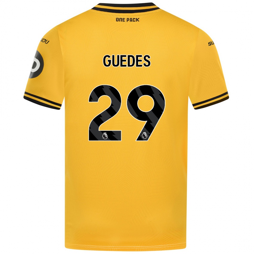 Criança Camisola Goncalo Guedes #29 Amarelo Principal 2024/25 Camisa Brasil