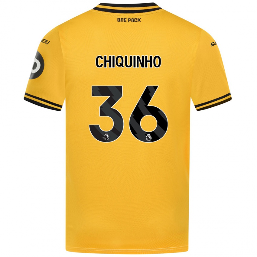 Criança Camisola Chiquinho #36 Amarelo Principal 2024/25 Camisa Brasil