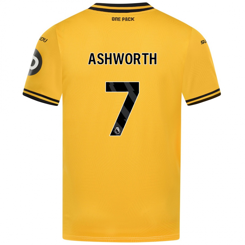 Criança Camisola Fin Ashworth #7 Amarelo Principal 2024/25 Camisa Brasil