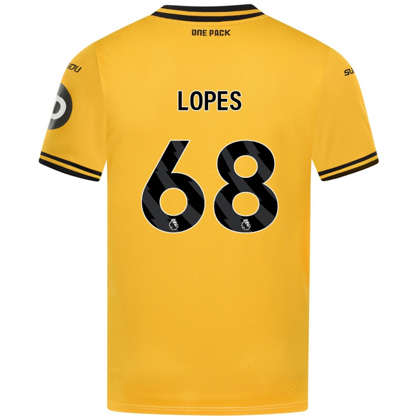 Criança Camisola Leo Lopes #68 Amarelo Principal 2024/25 Camisa Brasil