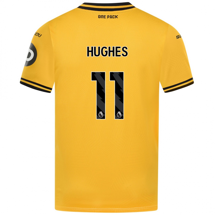 Criança Camisola Amber Hughes #11 Amarelo Principal 2024/25 Camisa Brasil