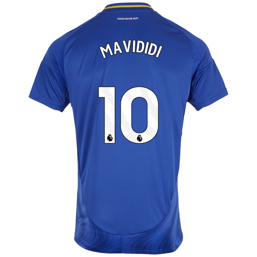 Criança Camisola Stephy Mavididi #10 Azul Branco Principal 2024/25 Camisa Brasil