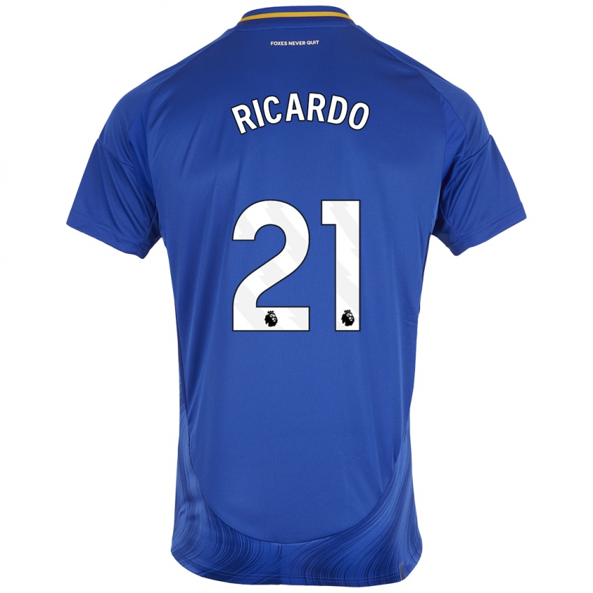 Criança Camisola Ricardo Pereira #21 Azul Branco Principal 2024/25 Camisa Brasil