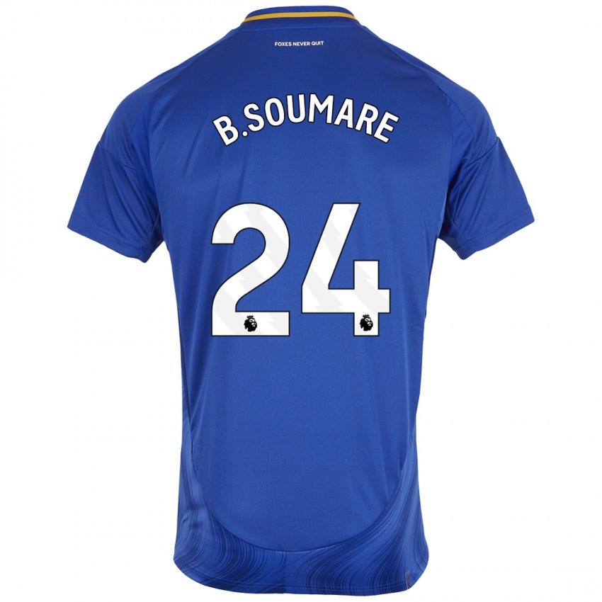 Criança Camisola Boubakary Soumaré #24 Azul Branco Principal 2024/25 Camisa Brasil