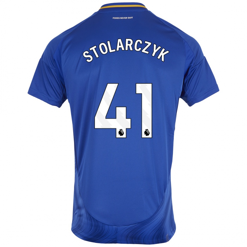 Criança Camisola Jakub Stolarczyk #41 Azul Branco Principal 2024/25 Camisa Brasil