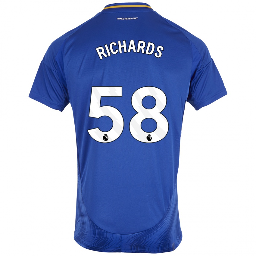 Criança Camisola Amani Richards #58 Azul Branco Principal 2024/25 Camisa Brasil